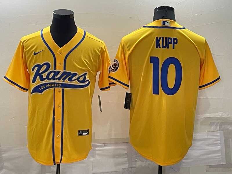 Los Angeles Rams 10 Cooper Kupp Yellow Men's Stitched Cool Base Nike Baseball Jersey,We sell and wholesale Los Angeles Rams 10 Cooper Kupp Yellow Men's Stitched Cool Base Nike Baseball Jersey on line form chian!